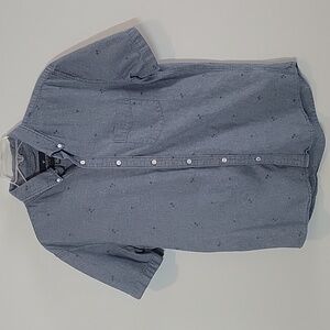 American Eagle Chambray palm trees button up